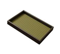 predolo Vassoio espositore per Gioielli Piatto, Vassoio portaoggetti Vuoto per Pendenti, collane e bracciali, Organizer in Legno e Pelle PU per, Verde Scuro