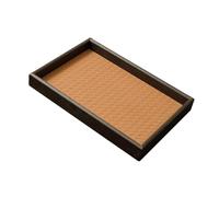 predolo Vassoio espositore per Gioielli Piatto, Vassoio portaoggetti Vuoto per Pendenti, collane e bracciali, Organizer in Legno e Pelle PU per, Orangina