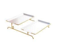 predolo Vassoio per frutta, grande capacità, vassoio per snack, organizer per verdure, per feste, casa, vacanze, ristoranti, hotel, Argento