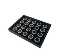predolo Vassoio Portagemme con Supporti Professionale Espositore Elegante per Mostre D'arte , Argento , Incisione Interna Con Trama, Grande, 20 Pezzi Con Vassoio