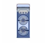 predolo Ventilatore a Doppia Testa con Spray 3 Velocità Del Flusso D'aria Umidificatore a Doppia Ventola Ricarica USB-C Ventilatore Nebulizzatore da Scrivania, Blu Royal