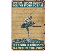 Preeklen Poster da appendere alla parete per ufficio, con scritta "Life Is 't About Waiting For The Storm to Pass Dance In The Rain", 20,3 x 30,5 cm