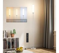 PreeOtti Lampade da Terra LED, 5 Temperature di Colore, Piantana Lampada da Terra con Telecomando e Interruttore a Pedale, Dimmerabile Lampada da Lettura Moderna per Camera, Salotto, Ufficio，Argenteo