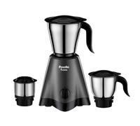 Preethi Tiara - Macinino miscelatore, 500 Watt, 3 barattoli in acciaio inox (0,3 l, 0,7 l e 1,2 l), grigio e nero