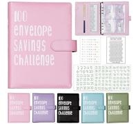 Prefdo - 100 buste per risparmiare denaro, organizer per libri con buste per contanti per 100 giorni, pianificatore di bilancio per risparmiare denaro (rosa)