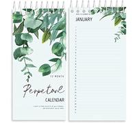 Prefdo Calendario perpetuo, date importanti da ricordare, floreale mensile e quotidiano da appendere alla parete, diario da tavolo, agenda per eventi, per compleanni, anniversari, giorni speciali,