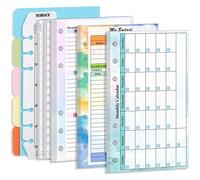 Prefdo - Set di ricarica per pianificatore di bilancio A6, 82 fogli con inserti per calendario settimanale, 6 fori, con tasca per raccoglitore, divisore di carta, righello, linguette per indice (set