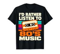Preferirei Ascoltare Musica Anni '80 Funny Retro Nostalgia Maglietta