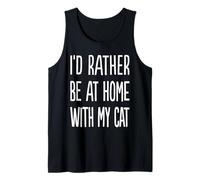 Preferirei essere a casa con il mio gatto Canotta