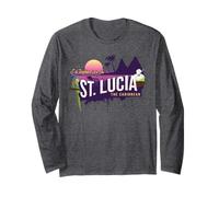 Preferirei Essere a St Lucia, i Caraibi Souvenir Maglia a Manica