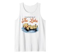 Preferirei Essere al Lago Funny Floating Dog Summer Canotta
