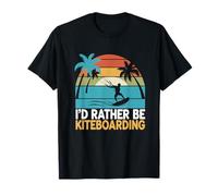 Preferirei essere Kiteboarding Sunset Palm Maglietta