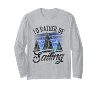 Preferirei Essere Sailing Sailor Capitano Barca a Vela Maglia a Manica