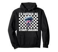Preferirei Essere Tempesta Chasing Storm Chaser Tornado Ragazza Mamma Felpa con Cappuccio