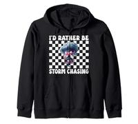 Preferirei Essere Tempesta Chasing Storm Chaser Tornado Ragazza Mamma Felpa con Cappuccio