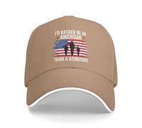 Preferirei Essere Un Americano Che Un democratico, Cappello Anti-liberale alla Moda, Berretto da Baseball Nero per papà, per Uomo e Donna