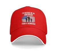 Preferirei Essere Un Americano Che Un democratico, Cappello Anti-liberale alla Moda, Berretto da Baseball Nero per papà, per Uomo e Donna