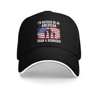 Preferirei Essere Un Americano Che Un democratico, Cappello Anti-liberale alla Moda, Berretto da Baseball Nero per papà, per Uomo e Donna