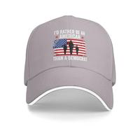Preferirei Essere Un Americano Che Un democratico, Cappello Anti-liberale alla Moda, Berretto da Baseball Nero per papà, per Uomo e Donna