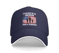 Preferirei Essere Un Americano Che Un democratico, Cappello Anti-liberale alla Moda, Berretto da Baseball Nero per papà, per Uomo e Donna