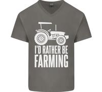 Preferirei Essere Un Contadino Maglietta In Cotone A V Per Uomo