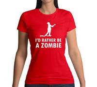 Preferirei Essere Un Zombie - Maglietta Donna - Zombie Halloween Mostro