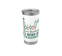 Preferirei fare trading - Crypto Trader Trading di criptovaluta Bicchiere termico in acciaio inox doppia parete