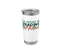 Preferirei fare trading di investitori e trader di criptovalute divertenti Bicchiere termico in acciaio inox doppia parete