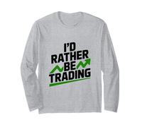 Preferirei Fare Trading Divertente per Trader e investitori Maglia a Manica