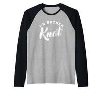 Preferirei Knot Macrame Maglia con Maniche Raglan