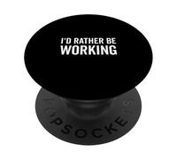 Preferirei lavorare Umorismo divertente in ufficio PopSockets PopGrip Adesivo