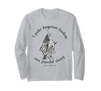 Preferisco la libertà pericolosa Jefferson Vintage 1776 America Maglia a Manica