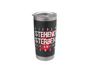 Preferisco morire in piedi piuttosto che vivere in ginocchio Bicchiere termico in acciaio inox doppia parete