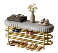 Preferspace Panca portaoggetti in pelle sintetica a 2 livelli, scarpiera stretta for salone, camera da letto, ingresso, mobili salvaspazio(60cm/23.6in)