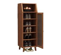 Preferspace Scarpiera con ante, scarpiera a 6 ripiani per ingresso, scarpiera indipendente per corridoio appartamento, stile fattoria