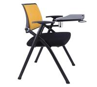 Preferspace Sedia da sala d'attesa pieghevole con scrivania collegata, sedile in rete traspirante, robusta struttura in metallo for l'ufficio dell'aula scolastica(Yellow 1ps)