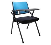 Preferspace Sedia da sala d'attesa pieghevole con scrivania collegata, sedile in rete traspirante, robusta struttura in metallo for l'ufficio dell'aula scolastica(Blue 1ps)