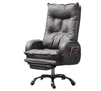Preferspace Sedia da ufficio girevole Sedia da scrivania con pelle PU e imbottitura spessa for lavorare al computer(Gray)