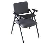 Preferspace Sedia for sala conferenze con scrivania pieghevole design annesso sedile in pelle PU robusta struttura in metallo for sala d'attesa degli ospiti dell'ufficio(Gray 1ps)