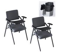 Preferspace Sedie da scuola con blocco for appunti, bracciolo da scrivania ribaltabile, perfette for aule, sale conferenze, ufficio e aree di attesa(Gray 2ps)