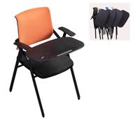 Preferspace Sedie for sala d'attesa da ufficio con scrivania fissata, design pieghevole, sedile in rete traspirante, robusta struttura in metallo for la scuola(Orange 1ps)