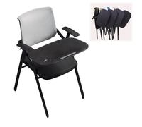 Preferspace Sedie for sala d'attesa da ufficio con scrivania fissata, design pieghevole, sedile in rete traspirante, robusta struttura in metallo for la scuola(Gray 1ps)