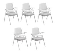 Preferspace Set di 5 sedie for sala d'attesa con bracciolo for tablet e struttura in metallo for l'accoglienza degli ospiti e l'uso da parte di più persone con scrivania collegata(Gray)