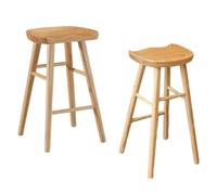 Preferspace Sgabelli da bancone della cucina Set di 2 sgabelli da bar alti Struttura in legno massello Piedini antiscivolo inclusi(Walnut Color,65cm/25.6in)