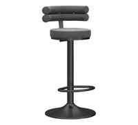 Preferspace Sgabelli da bar ad altezza bancone con girevole regolabile e schienale ergonomico, seduta in velluto e base in metallo for l'isola della cucina e l'uso nel bar di casa(Gray 1ps)