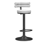 Preferspace Sgabelli da bar ad altezza bancone con girevole regolabile e schienale ergonomico, seduta in velluto e base in metallo for l'isola della cucina e l'uso nel bar di casa(White 1ps)