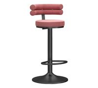 Preferspace Sgabelli da bar ad altezza bancone con girevole regolabile e schienale ergonomico, seduta in velluto e base in metallo for l'isola della cucina e l'uso nel bar di casa(Pink 1ps)