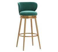 Preferspace Sgabelli da bar girevoli a 360°, imbottiti, con schienale, struttura in metallo, cuscino del sedile in velluto, design ergonomico, lati curvi for un maggiore supporto.(Green,75cm/29.5in)