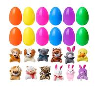 Prefilled Easter Eggs, 12x Holiday Plush Stuffers, Stuffed Animal Toys Baskets, Perfect for Kids, Childrens, Boys & Girls, Fun and Colorful Basket Fillers for Children