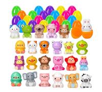 Prefilled Easter Eggs, Fidget Toys for Kids, Egg Smashing Stress Relief Toys, Portable Sensory Pinching Tools, Pu and Pp Material, Fun Animal Doll Surprises, Random Colors